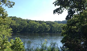 View of Delaware River in Solebury Township, PA